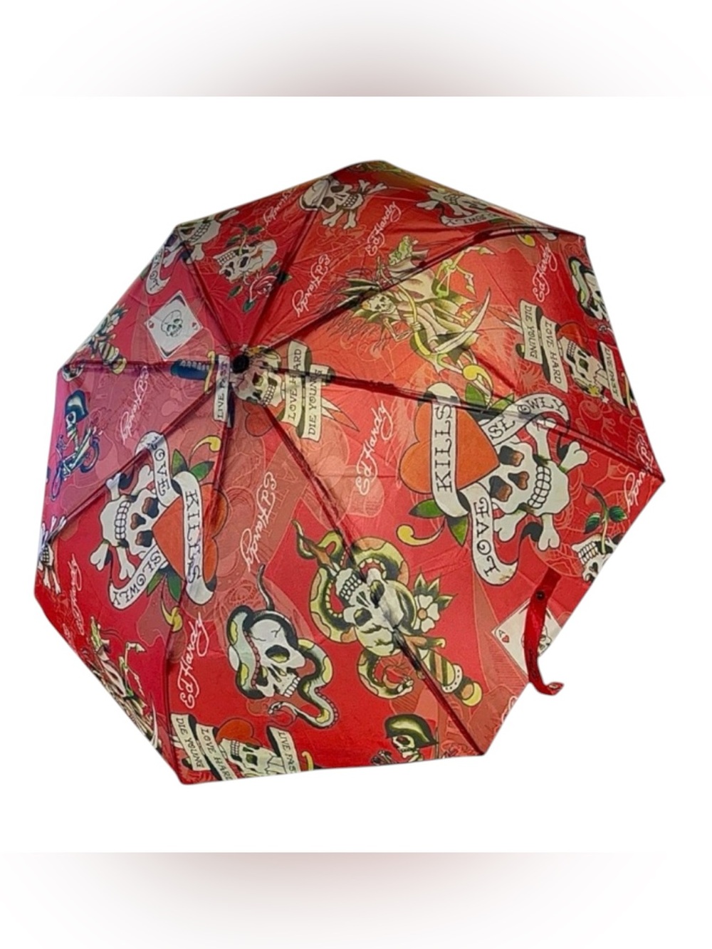 Ed Hardy Iconic Tattoo Compact Umbrella